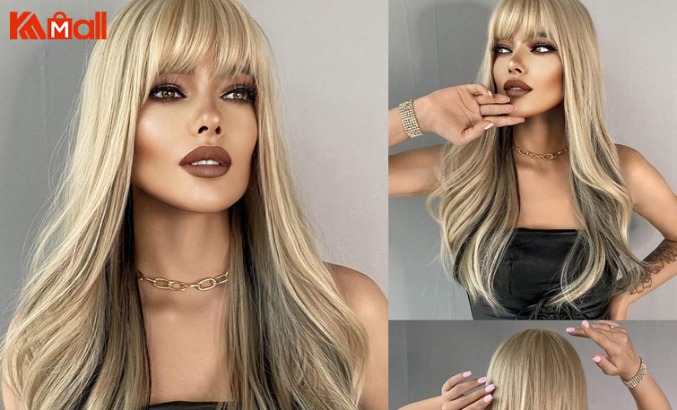 blond long and straight lace fronted wigs